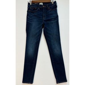 J. Crew 9" High Rise Toothpick Skinny Jeans Sz 27 Stretch Blue Denim